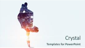  Presentation with human body - Presentation design featuring human body abstract - dance is his life background and a sky blue colored foreground