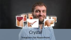  Presentation with thinking - Colorful PPT theme enhanced with human body brain - happy man thinking about women backdrop and a light blue colored foreground