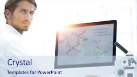  Presentation with medical brain - PPT theme consisting of human body brain - medical doctor working with microscope background and a sky blue colored foreground