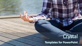  Presentation with human body - Cool new slide set with human body chakras - yoga meditation people and lifestyle backdrop and a ocean colored foreground