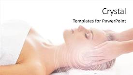  Presentation with human body - Presentation theme with human body chakras - young beautiful and healthy woman background and a white colored foreground