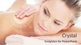  Presentation with healthy - Slide deck featuring human body chakras - young beautiful and healthy woman background and a lemonade colored foreground