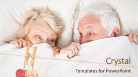  Presentation with happy image - Cool new theme with human body free - composite image of red hanging backdrop and a sky blue colored foreground