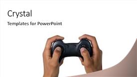  Presentation with human body - Theme featuring human body free - cropped of hand holding controller background and a white colored foreground