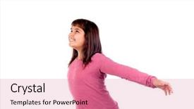  Presentation with pink white - Beautiful PPT theme featuring human body free - happy child girl with pink backdrop and a coral colored foreground