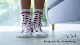  Presentation with socks - Cool new slide deck with human body free - low section of girl wearing backdrop and a light blue colored foreground