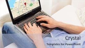  Presentation with navigation - Slide deck having human body free - technology location navigation people background and a light blue colored foreground