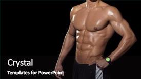  Presentation with human body - Beautiful presentation design featuring human body isolated on black backdrop and a wine colored foreground