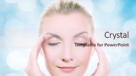  Presentation with human mind - Presentation theme enhanced with human body mind - beautiful woman massaging her head background and a lemonade colored foreground