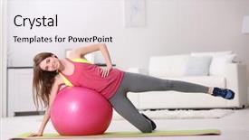  Presentation with exercises - Slide deck having human body mind - beautiful young girl doing exercises background and a light gray colored foreground