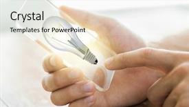  Presentation with human mind - Theme enhanced with human body mind - technology startup idea and business background and a sky blue colored foreground