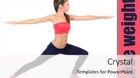  Presentation with human mind - Cool new slide deck with human body mind - young beautiful fitness girl doing backdrop and a white colored foreground