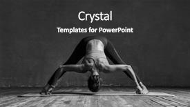  Presentation with worried young female college student - Cool new theme with human body spiritual - young beautiful yoga female posing backdrop and a dark gray colored foreground