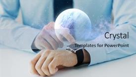  Presentation with hologram - Audience pleasing PPT theme consisting of human body universe - business and future technology concept backdrop and a light blue colored foreground