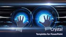  Presentation with black technology - Presentation theme having human body universe - business people and future technology background and a ocean colored foreground