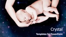  Presentation with baby sleeping - Presentation theme featuring human body universe - sweet newborn baby sleeping background and a  colored foreground