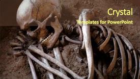 Presentation with skeleton - Colorful presentation enhanced with human bone - sleeping skeleton backdrop and a tawny brown colored foreground