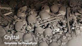  Presentation with kutna hora - Theme having human bones and skulls background and a gray colored foreground
