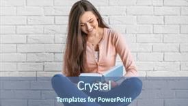  Presentation with brick wall - Amazing slide deck having human books - beautiful young woman with book backdrop and a ocean colored foreground