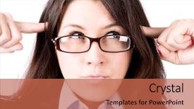  Presentation with blank whiteboard isolated on white - Amazing PPT layouts having human brain hand - thoughtful young businesswoman isolated backdrop and a red colored foreground