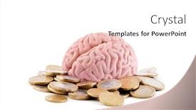  Presentation with human brain - Slide set enhanced with human-brain-with-coins background and a white colored foreground