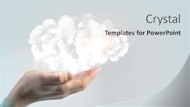  Presentation with brains - Colorful PPT theme enhanced with human-brains-made-of-clouds backdrop and a sky blue colored foreground