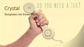  Presentation with telephone - Presentation theme having human capital - man holding the handset background and a cream colored foreground