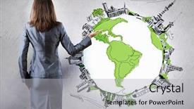  Presentation with travel - Slide deck consisting of human capital - rear view of businesswoman background and a light gray colored foreground