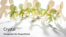  Presentation with doll paper - Slide deck with human chain - paper doll cutouts symbolizing overcrowding background and a white colored foreground