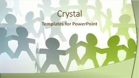  Presentation with doll paper - Cool new slide deck with human chain - paper doll people holding hands backdrop and a  colored foreground