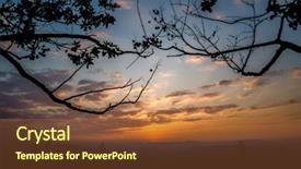  Presentation with mountain top - Amazing PPT theme having human character - silhouette of people backdrop and a tawny brown colored foreground