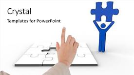  Presentation with composite - Amazing PPT layouts having human character holding puzzle pieces - composite image of businesswoman pointing backdrop and a white colored foreground
