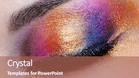  Presentation with human eye - Colorful presentation theme enhanced with human closed eye with multicoloured backdrop and a coral colored foreground