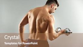  Presentation with adventure sports man - Colorful slide set enhanced with human collapse - sporty man doing exercises backdrop and a coral colored foreground