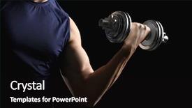  Presentation with black man - Colorful slide deck enhanced with human collapse - sporty man doing exercises backdrop and a black colored foreground