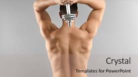  Presentation with adventure sports man - Audience pleasing presentation consisting of human collapse - sporty man doing exercises backdrop and a coral colored foreground