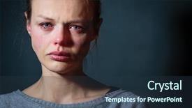  Presentation with tears - Colorful presentation enhanced with human collapse - young woman suffering from severe backdrop and a tawny brown colored foreground