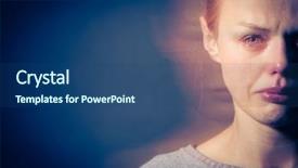  Presentation with woman crying - Presentation theme consisting of human collapse - young woman suffering from severe background and a  colored foreground