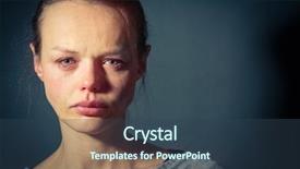  Presentation with depression - Slide deck consisting of human collapse - young woman suffering from severe background and a ocean colored foreground