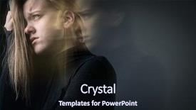  Presentation with depression - Colorful presentation theme enhanced with human collapse - young woman suffering backdrop and a wine colored foreground