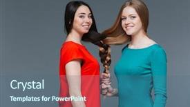  Presentation with german shepherd two young puppys - Slides featuring human commonication - portrait of two happy charming background and a ocean colored foreground