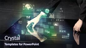  Presentation with desk - Audience pleasing slide deck consisting of human computer interaction - businessman touching interactive modern desk backdrop and a wine colored foreground