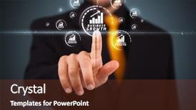  Presentation with modern - PPT layouts enhanced with human connections - businessman pressing business type background and a tawny brown colored foreground