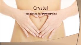  Presentation with slim belly - Presentation design featuring human digestion - naked healthy slim beautiful belly background and a  colored foreground