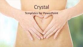  Presentation with slim belly - Slide set featuring human digestion - naked healthy slim beautiful belly background and a lemonade colored foreground