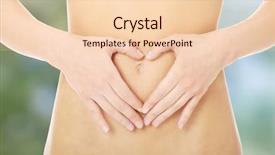  Presentation with slim belly - PPT theme enhanced with human digestion - naked healthy slim beautiful belly background and a  colored foreground