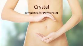  Presentation with slim belly - Slide deck with human digestion - naked healthy slim beautiful belly background and a  colored foreground