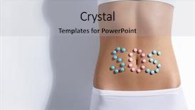  Presentation with stomach - Cool new PPT layouts with human digestion - sos sign on the stomach backdrop and a light gray colored foreground