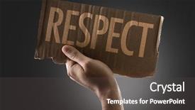  Presentation with dignity - Colorful PPT theme enhanced with human dignity - respect backdrop and a dark gray colored foreground
