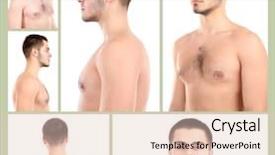  Presentation with utility model - Presentation design featuring human dignity - snapshot of model handsome man background and a  colored foreground